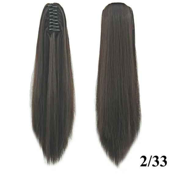 comerut Synthetic Fiber Claw Clip-in Ponytail Wig Long Straight Hair Extension Hairpiece