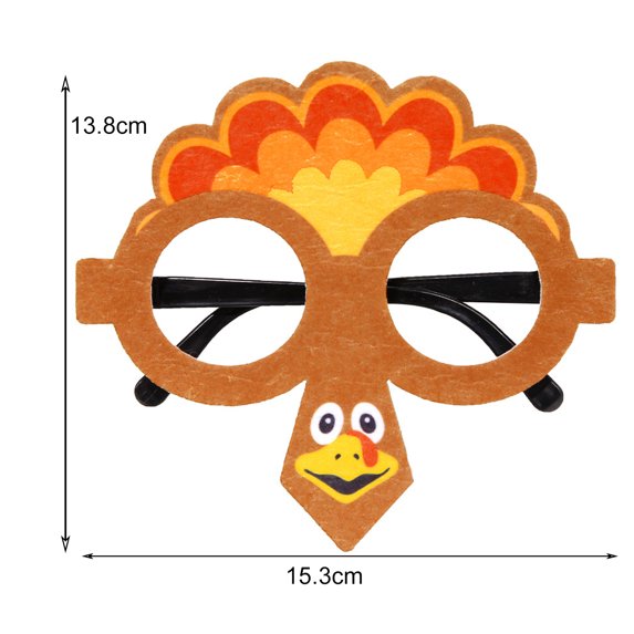 comerut Thanksgiving Glasses Frame Exquisite Turkey Pumpkin Pattern Eyeglasses Frame for Festivals Parties Decor
