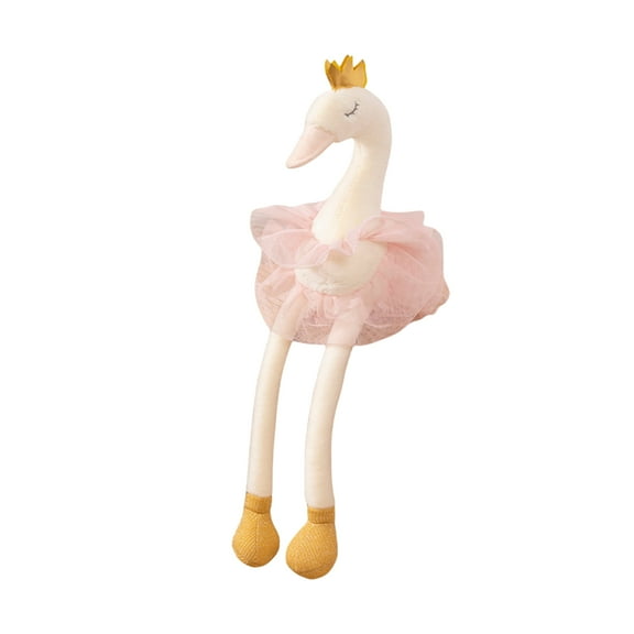 comerut Tulle Skirt Swan Plush Toy Sitting Long Legged Swan Plushie Stuffed Animal Doll Sleeping Pillow Home Decoration Kids Girlfriend Adults Birthday Christmas Gift