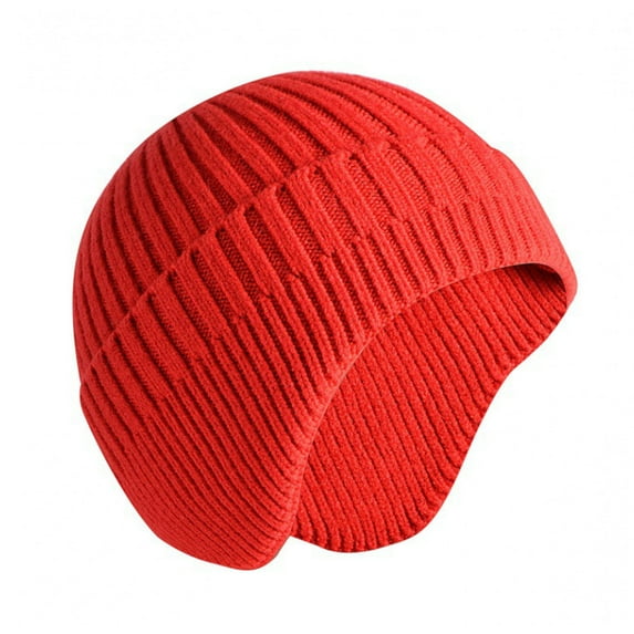comerut Winter Beanie Soft No Brim Anti-shrink Knitting Solid Color Warm High Elasticity Unisex Thick Men Beanie for Shopping
