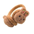 thumbnail image 1 of comerut Winter Cute Rabbit Shape Earmuffs Girls Cute Solid Color Warm Earmuffs Outdoor Ear Warmer Soft Earflap Furry Ear Covers, 1 of 8