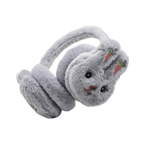 comerut Winter Cute Rabbit Shape Earmuffs Girls Cute Solid Color Warm Earmuffs Outdoor Ear Warmer Soft Earflap Furry Ear Covers