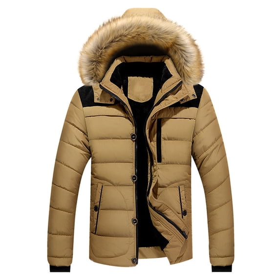 comerut Winter Down Coat Extra Thick Highly Warm Padded High Collar Men Jacket for Outdoor