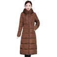thumbnail image 1 of comerut Winter Down Coat Hooded Solid Color Thicken Long Sleeves Pockets Keep Warm Thick Padded Plus Size Women Winter Coat for Outdoor, 1 of 8