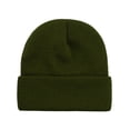 thumbnail image 1 of comerut Winter Knitted Beanie Hat Casual Flanging Stretch Soft Warm Solid Color Autumn Winter Outdoor Skiing Cycling Women Men Unisex Skull Cap, 1 of 8