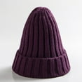 thumbnail image 1 of comerut Winter Unisex Solid Color Warm Soft Hiphop Knitted Hat Cuffed Skull Beanie Cap, 1 of 7