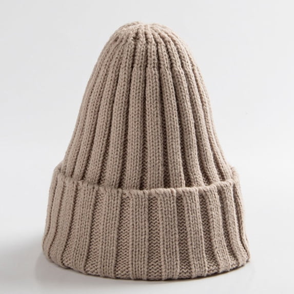 comerut Winter Unisex Solid Color Warm Soft Hiphop Knitted Hat Cuffed Skull Beanie Cap