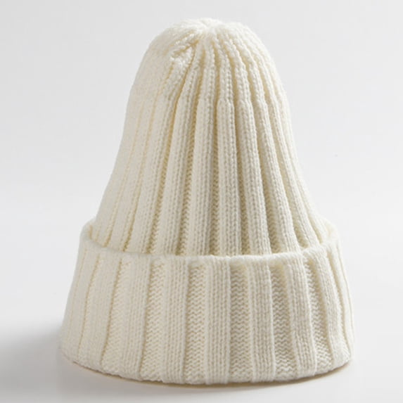 comerut Winter Unisex Solid Color Warm Soft Hiphop Knitted Hat Cuffed Skull Beanie Cap