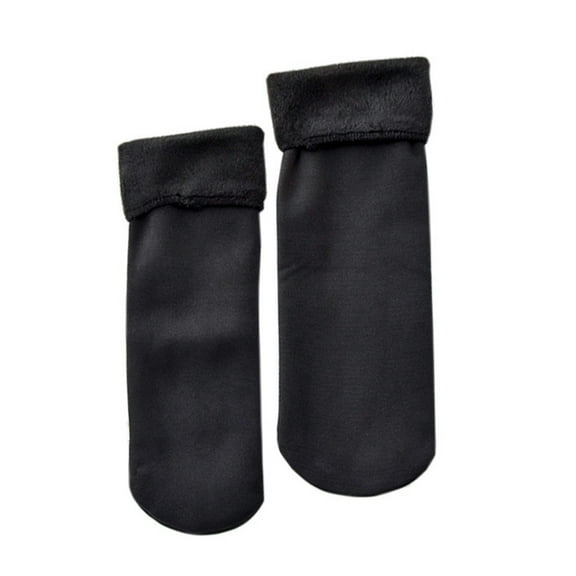 comerut Winter Women Solid Color Middle Tube Thickening Thermal Warm Home Floor Socks