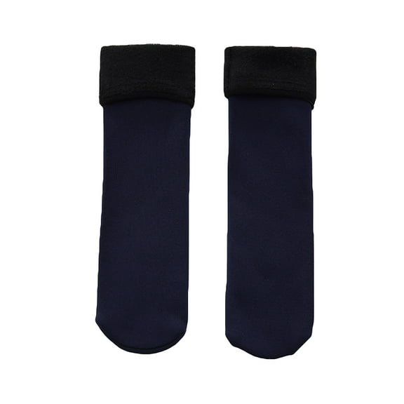 comerut Winter Women Solid Color Middle Tube Thickening Thermal Warm Home Floor Socks