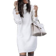 White Knitted Sweater Dresses for Women Fashionable and Cozy Choices