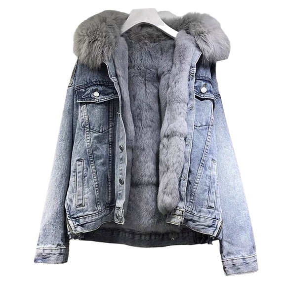 comerut Women Coat Faux Fur Vintage Hooded Thick Single-breasted Keep Warm Cardigan Flap Pockets Winter Coat for Outdoor