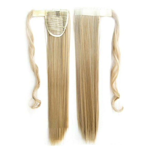 comerut Women Magic Tape Long Straight Wig Ponytail Hair Extension Cosplay Hairpiece