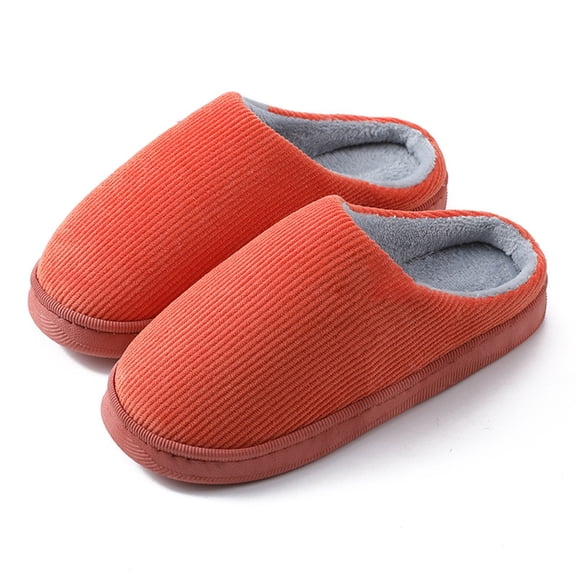 comerut Women Thick Heel Slip On Anti Skid Warm Plush Slippers Autumn Winter Home Shoes