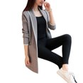 thumbnail image 1 of comerut Women Winter Coat Fleece Lapel Long Sleeves Mid Length Cardigan Warm Solid Color Casual Elegant Autumn Coat Female Clothing, 1 of 8