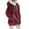 thumbnail image 1 of comerut Women Winter Coat Solid Color Warm Furry Plush Plus Size Lady Coat Winter Clothes, 1 of 8
