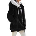thumbnail image 1 of comerut Women Winter Coat Solid Color Warm Furry Plush Plus Size Lady Coat Winter Clothes, 1 of 8