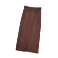thumbnail image 1 of comerut Women Winter Skirt Knitted Solid Color High Waist Back Split Sheath Warm Soft Elastic Waist Lady Fall Skirt Female Clothing, 1 of 8