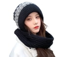 thumbnail image 1 of comerut Women Winter Warm Hat Knitted Beanie Super Soft Windproof Solid Color Neck Warmer Thicken Lady Winter Hat Scarf, 1 of 8