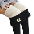 thumbnail image 1 of comerut Women Winter Warm Pants Thick Plush Liner Leggings High Waist Skinny Trousers, 1 of 7