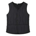 thumbnail image 1 of comerut Women's Warm Padded Vest Lightweight Sleeveless Slim Fit Waistcoat Windproof Single-breasted Solid Color Vest for Fall Winter Daily Wear, 1 of 8