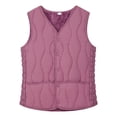 thumbnail image 1 of comerut Women's Warm Padded Vest Lightweight Sleeveless Slim Fit Waistcoat Windproof Single-breasted Solid Color Vest for Fall Winter Daily Wear, 1 of 7