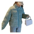 thumbnail image 1 of comerut Women's Winter Jacket Corduroy Puffer Short Down Jacket Warm Quilted Cotton Coat Stand Collar Outerwear for Daily Life Work School, 1 of 8