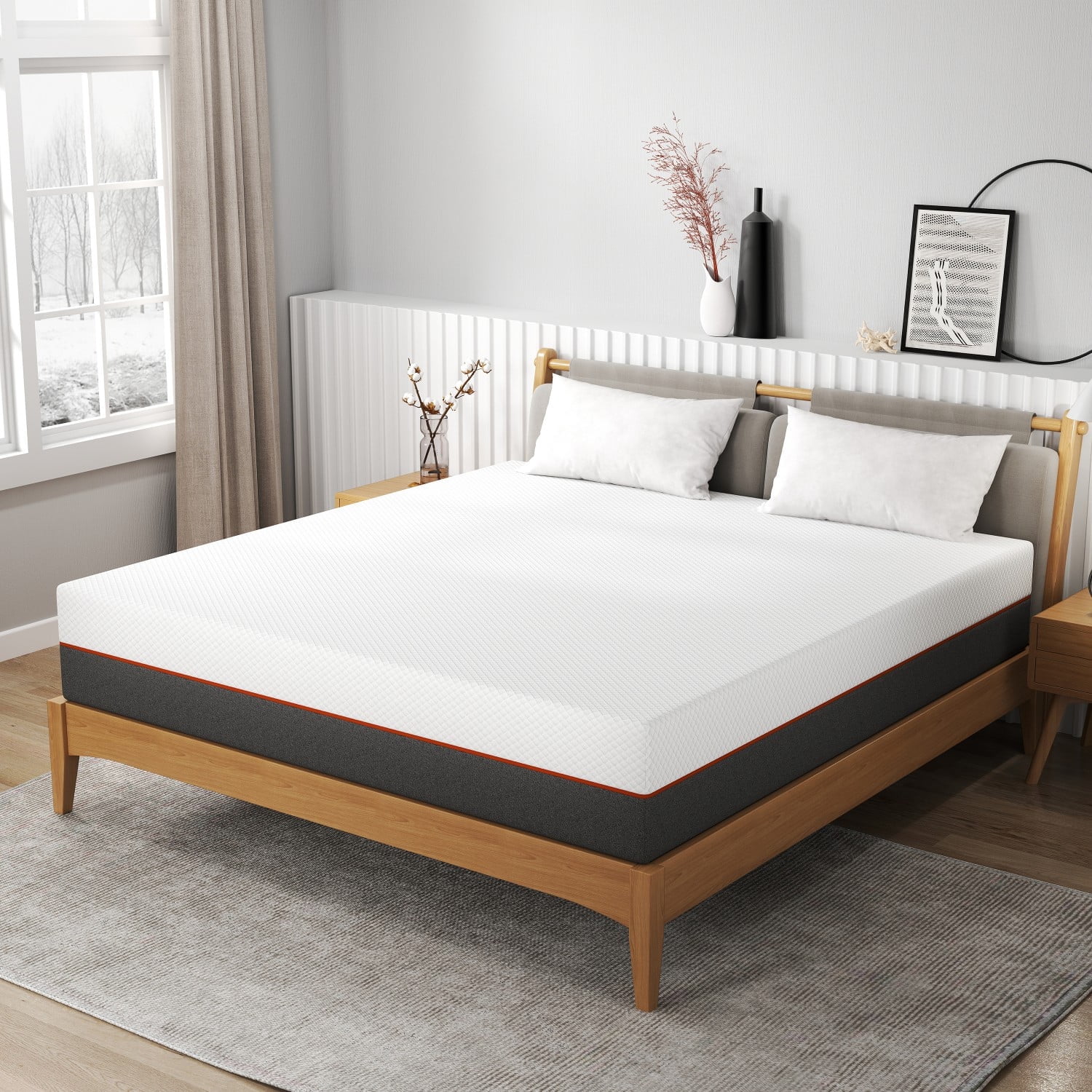 10 inch Full Sponge Mattress, Soft, Breathable, Eases Back Pain, Boxed Design for Transport and Storage