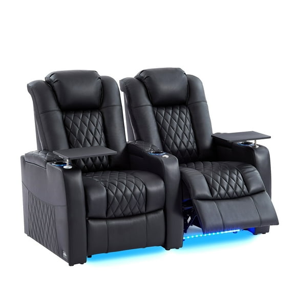 comfiroom Leather Home Theater Seating Classic Series Dual Power Movie Gaming Recliner Sofa with Type-C USB Charger