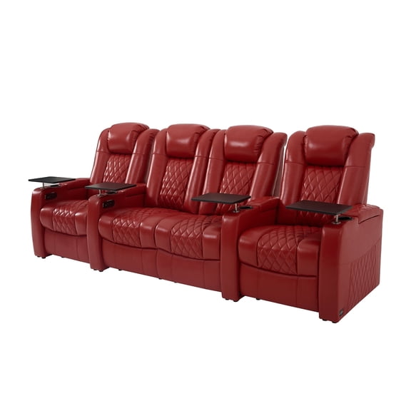 comfiroom Leather Home Theater Seating Dual Power Movie Gaming Recliner Sofa Movie Theater Chairs