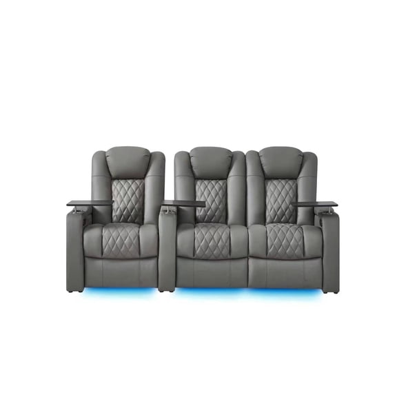 comfiroom Leather Home Theater Seating Seats Dual Power Movie Recliner Chairs Gaming Sofa