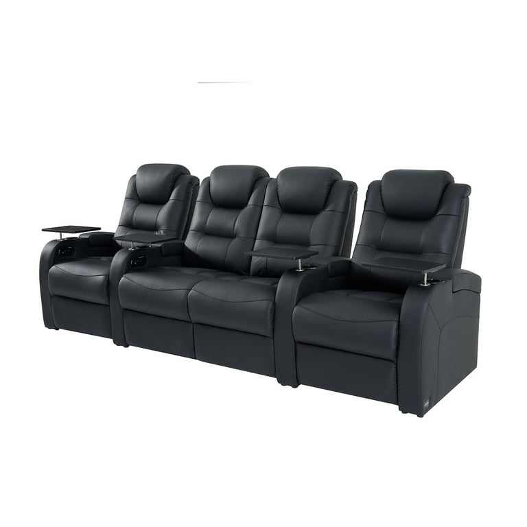 comfiroom Leather Home Theater Seating Seats, Simple Style Dual