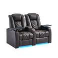 comfiroom Leather Home Theater Seating, Classic Series Dual Power