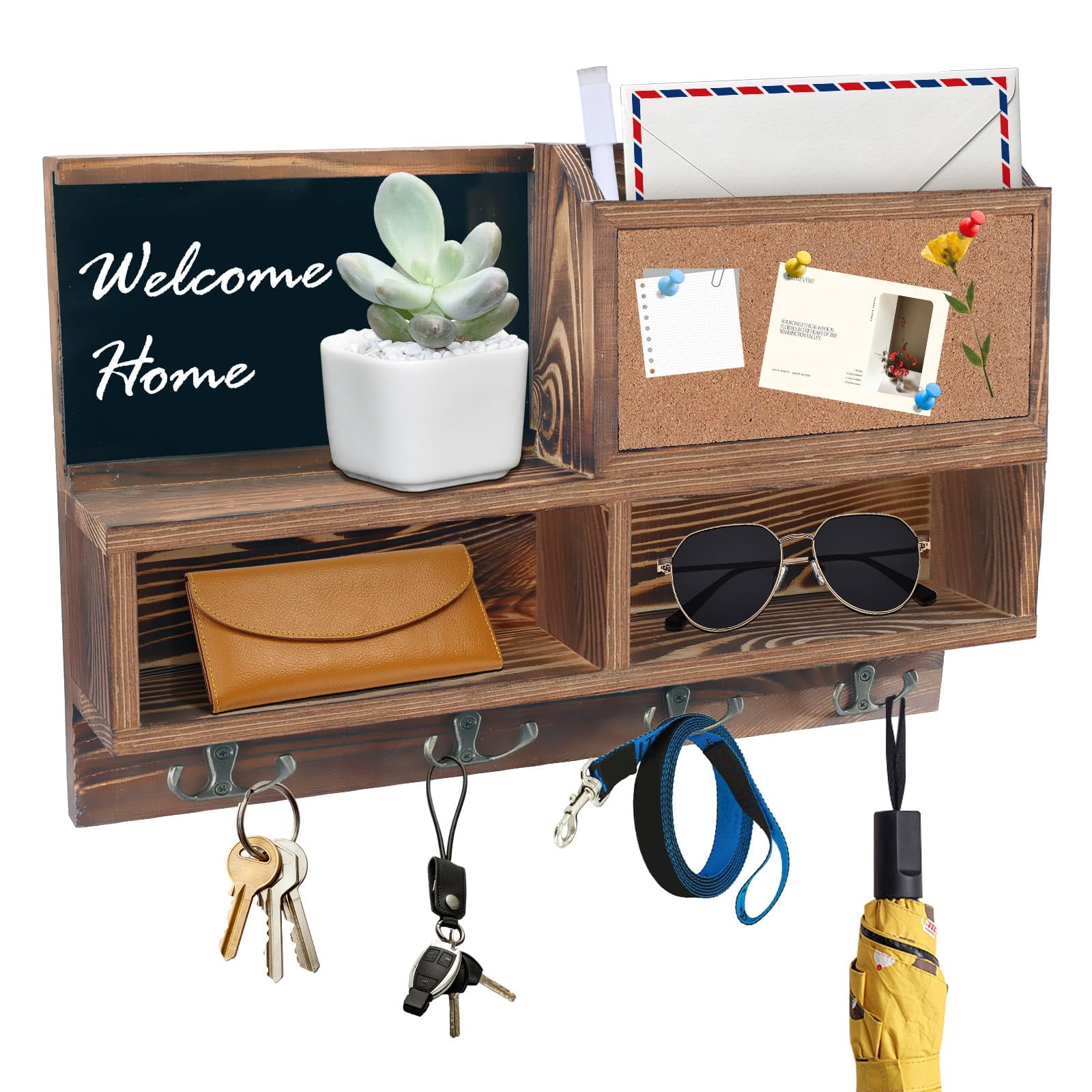 comfoyar Key Holder for Wall, Mail Organizer Wall Mount with Cork Board ...
