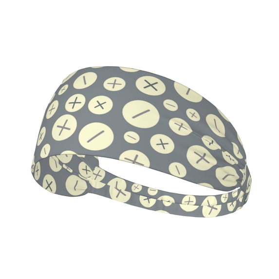 comical Math Symbol Print Headbands for Women Men, Workout Elastic Sweat Band for Yoga Running Cycling Gym Exercise Non Slip Head Bands for Women's Hair