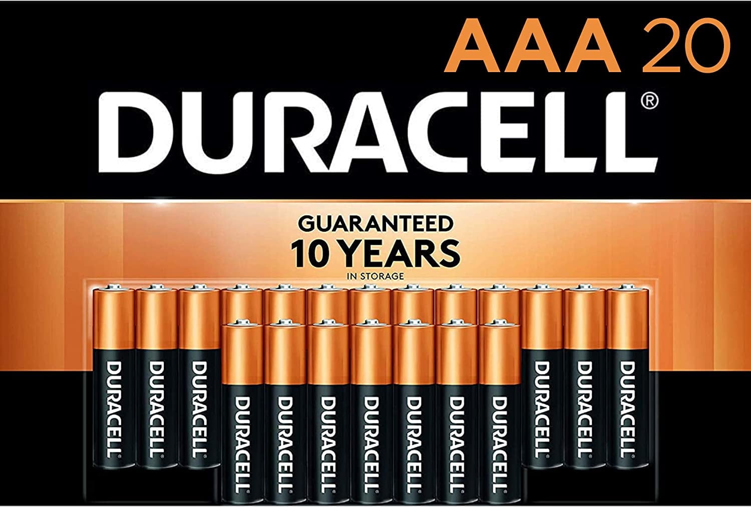 Duracell - CopperTop AAA Alkaline Batteries - long lasting, all-purpose Double A battery for household and business - 20 Count