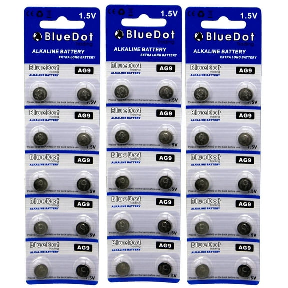 BlueDot Trading AG9 (also known as LR45 and LR936) Alkaline Button Cell Batteries - 30 Pack
