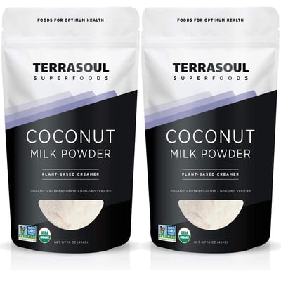 Terrasoul Superfoods Organic Coconut Milk Powder, 2 Lbs (1 Lb 2-Pack) - Plant-Based Creamer | Keto Friendly