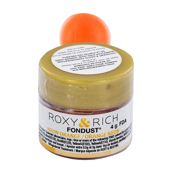 Roxy Rich Fondust Powder Food Color Neon Orange 4 Grams