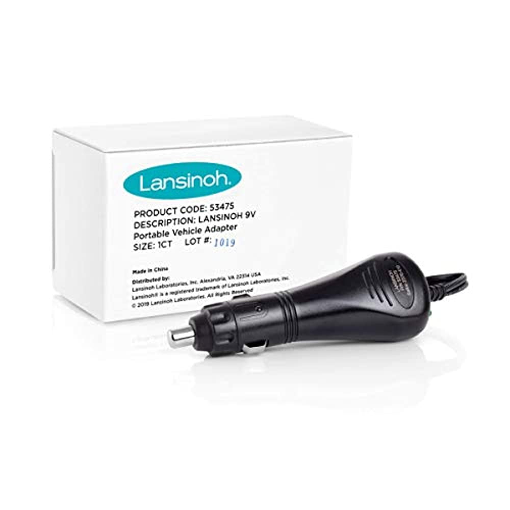 Lansinoh Car Adapter for Breast Pumps, 9V