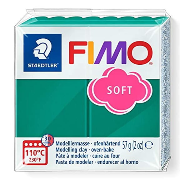 Staedtler FIMO Soft Polymer Clay Oven Bake Clay for Jewelry Sculpting Crafting Emerald 8020 56