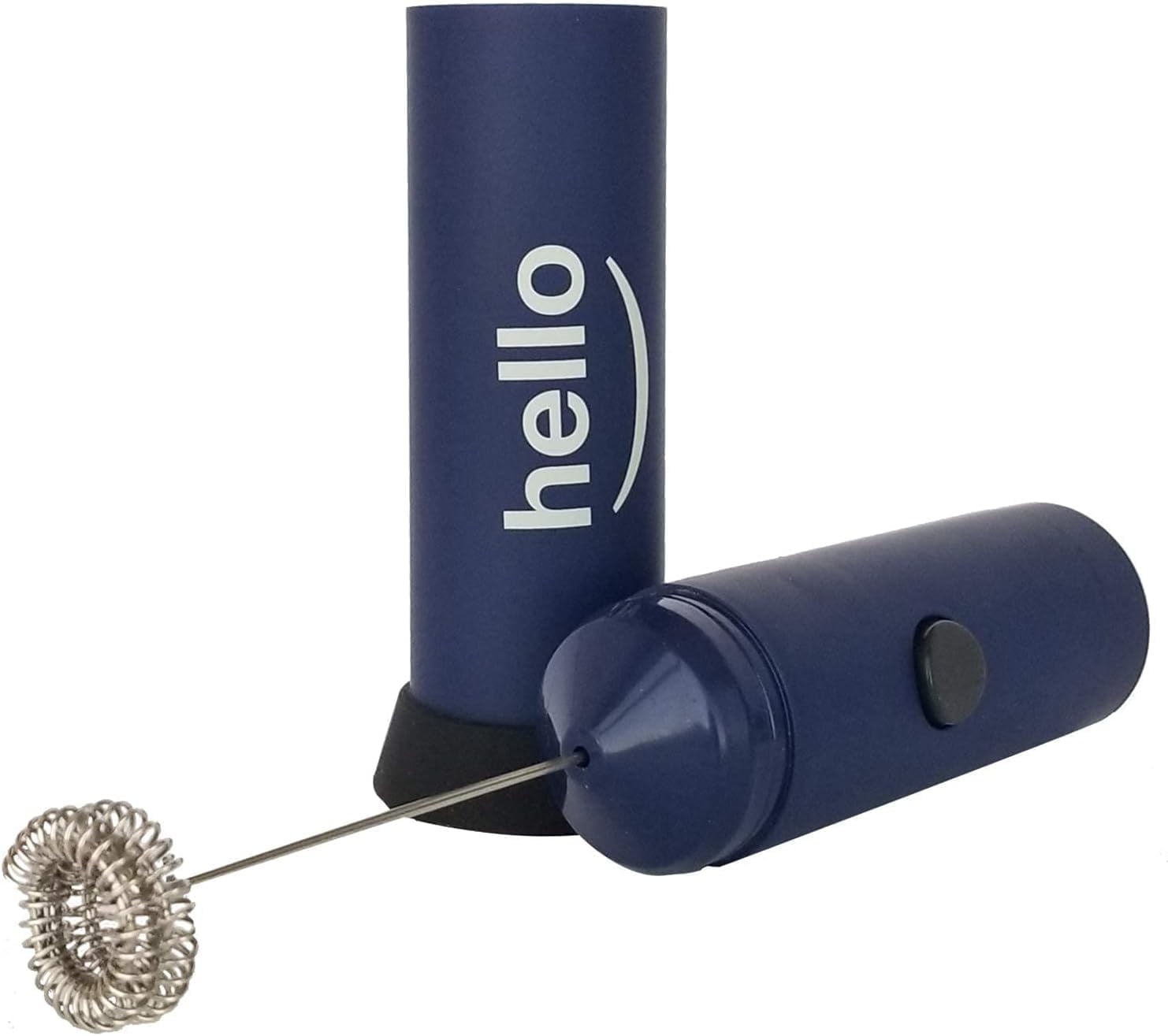 Blue Handheld Battery Operated Double Whisk Milk Frother