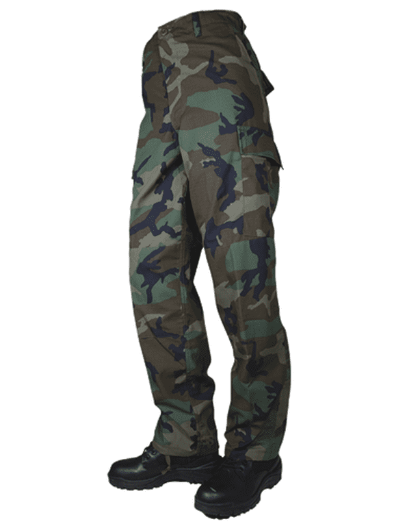 tru-spec mens tru basic p/c r/s w/zip fly, woodland, 2xl, regular