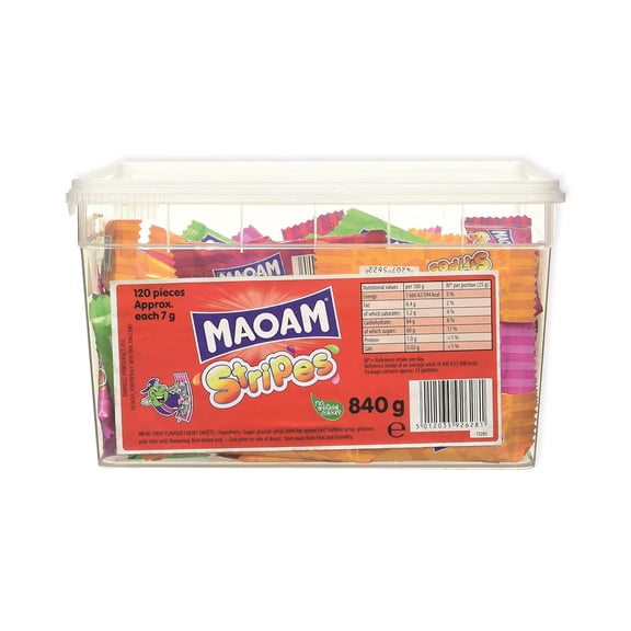 Haribo Maoam Stripes Sweets 120pc Drum 840g