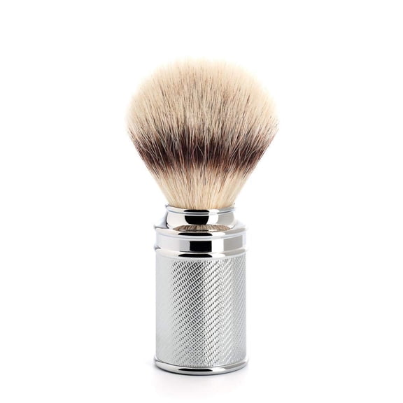 MHLE Traditional Chrome Silvertip Fibre Shaving Brush