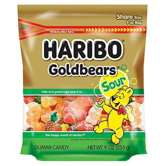 Haribo Sour Gold Bears Candy, 9 Oz