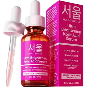 SeoulCeuticals Korean Skin Care Kojic Acid Serum Alpha Arbutin Glycolic Acid + Salicylic Acid K Beauty 1oz