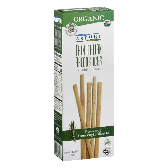 Asturi Organic Rosemary Italian Breadsticks, 4.4 oz