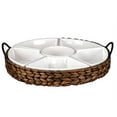 thumbnail image 1 of RANDEFURN Serving Platters and Trays,7-Set Porcelain Serving Tray,Food Tray 15.5 x 15.5 inches, Multi Sectional Snack Serving Trays, Perfect for Chips and Dip, Veggies Portable Handle,Gold, 1 of 9