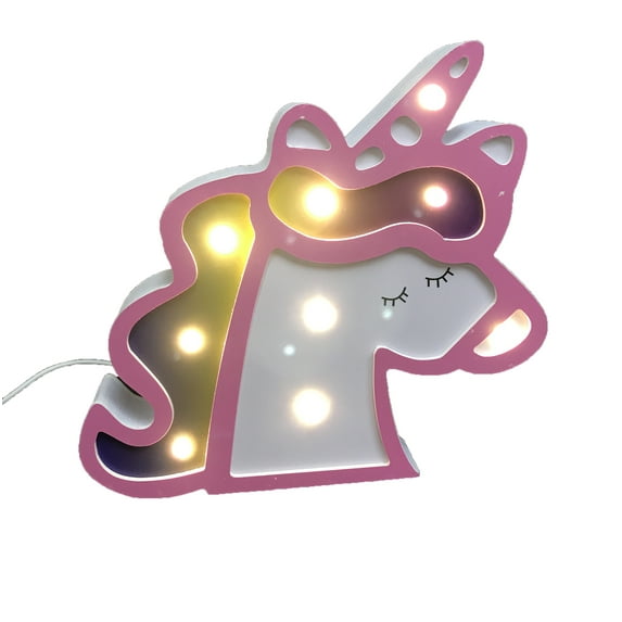 Creative Motion Unicon Light with 9 LEDs. Kids night light. Room decor. Battery-operated plus an USB Cord. Product Size: 8 x 8 x 1.25